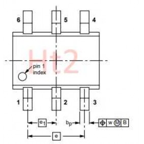 PUMH1 , DUAL NPN , PHILIPS SEMICONDUCTORS , CASE Ht2 , SOT363